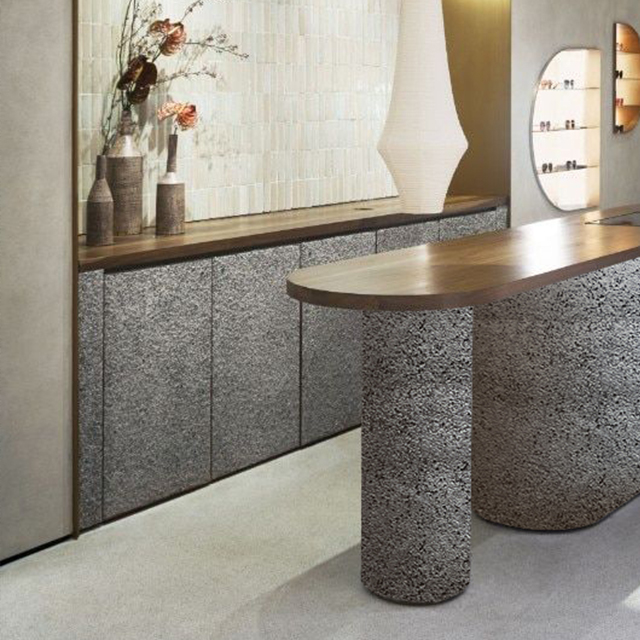 Client-supplied curved fixture and wall surface installation